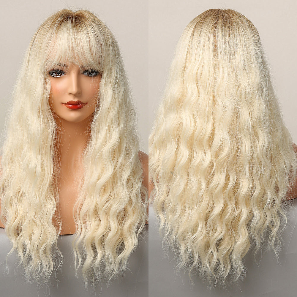 Women's Long Curly Hair Wig With Bangs