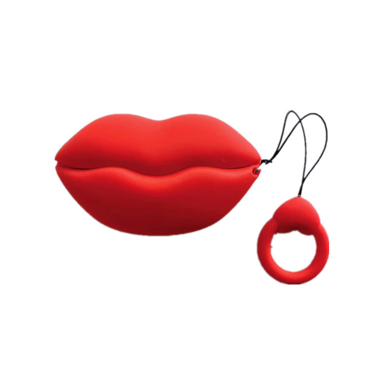 Three-dimensional Red Lips Bluetooth Wireless Earphone Case