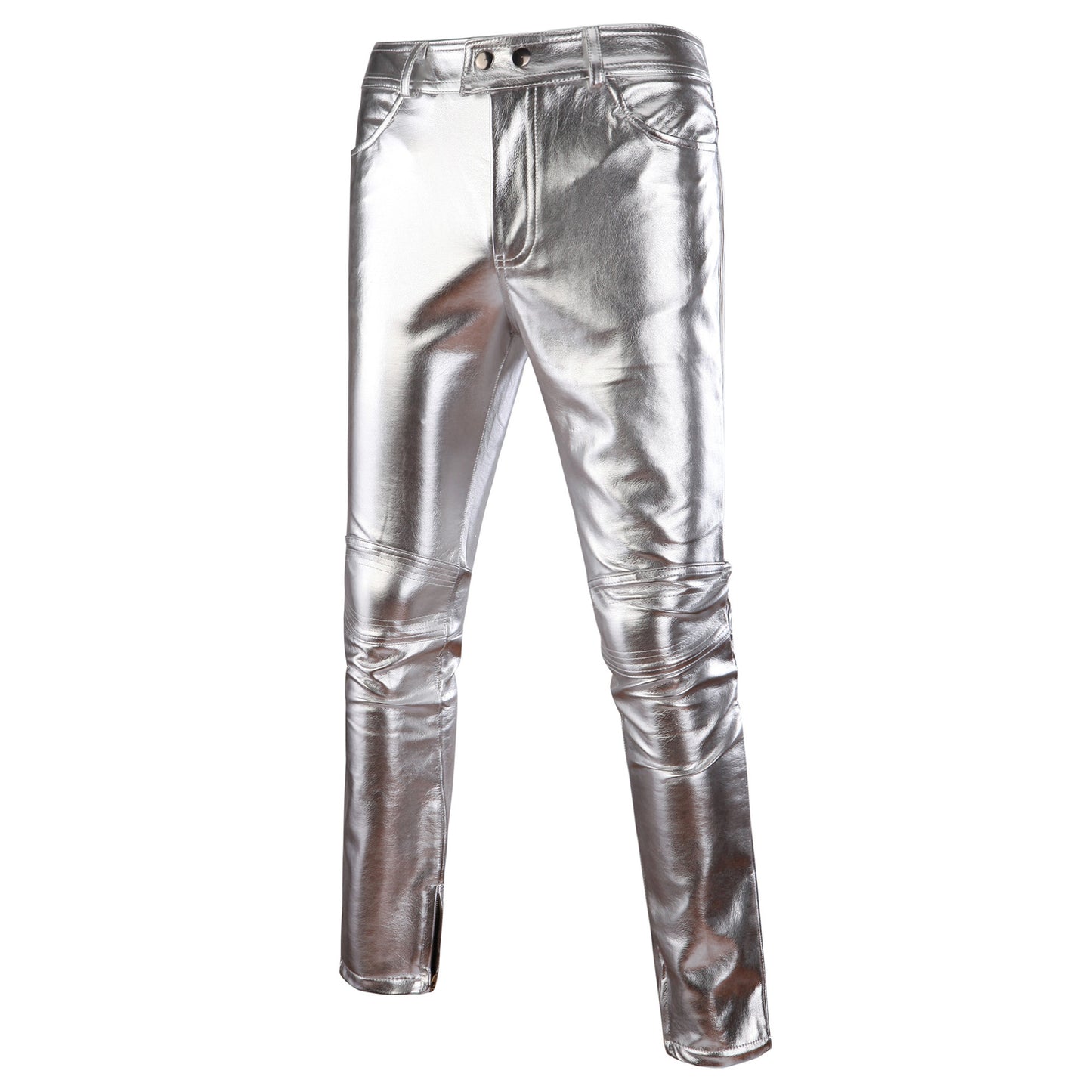 Bronzing Performance Costume Casual Pants Men's Leather