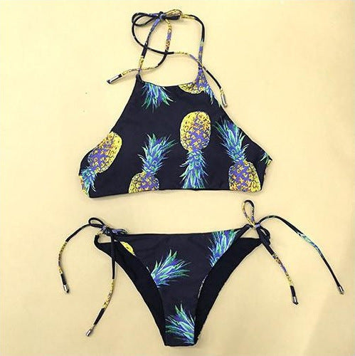 Pineapple Print Swimsuit Bikinis Suit