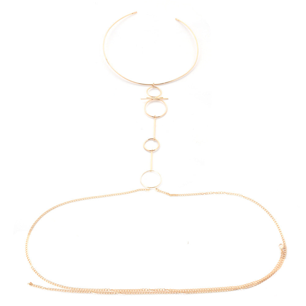 Exaggerated nightclub circle trendy female necklace