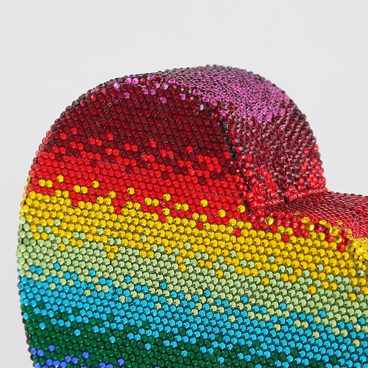 Diamond gradient rainbow chain bag