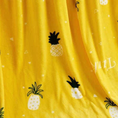 Fleece Pineapple Print Blanket