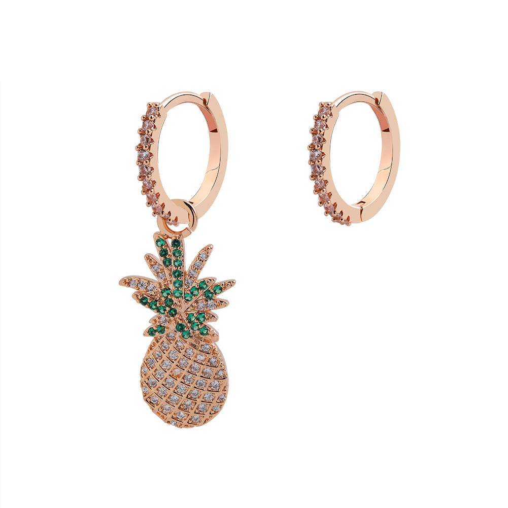 Personalized Exotic Pineapple Earrings With Diamonds