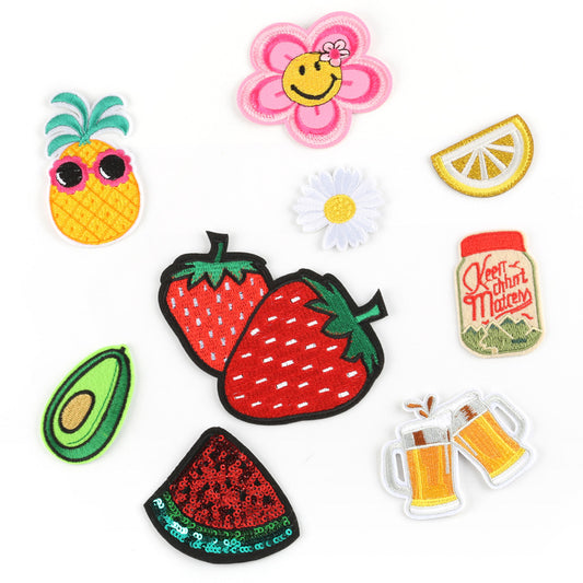 Strawberry Computer Embroidery Label Strawberry Fruit Patch Sticker