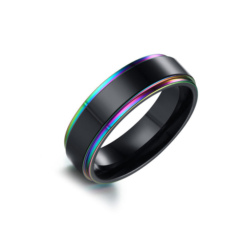 Color Stainless Steel Men's Gay Pulling Couple Ring