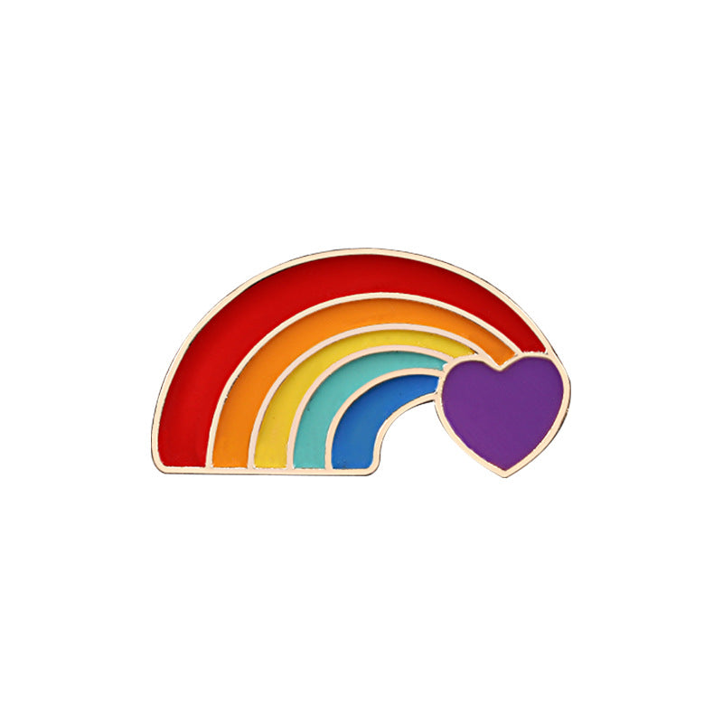 Six-color Rainbow Corsage Metal Badge, Gay Brooch Pin, Coat Accessories, Anti-fade Pin Buckle Jewelry Female