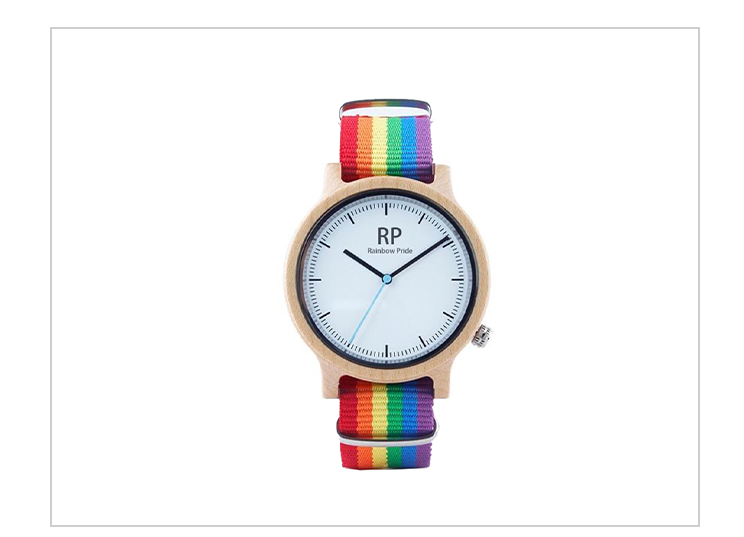 Rainbow Retro Wooden Watch