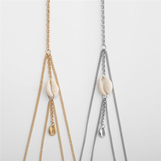Double shell pendant thigh chain
