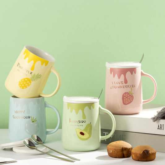 Fruit Pattern Ceramic Mugs