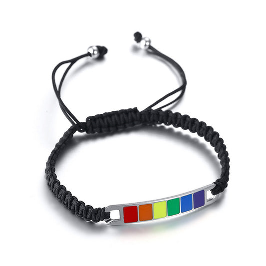 Punk simple rainbow rope bracelet