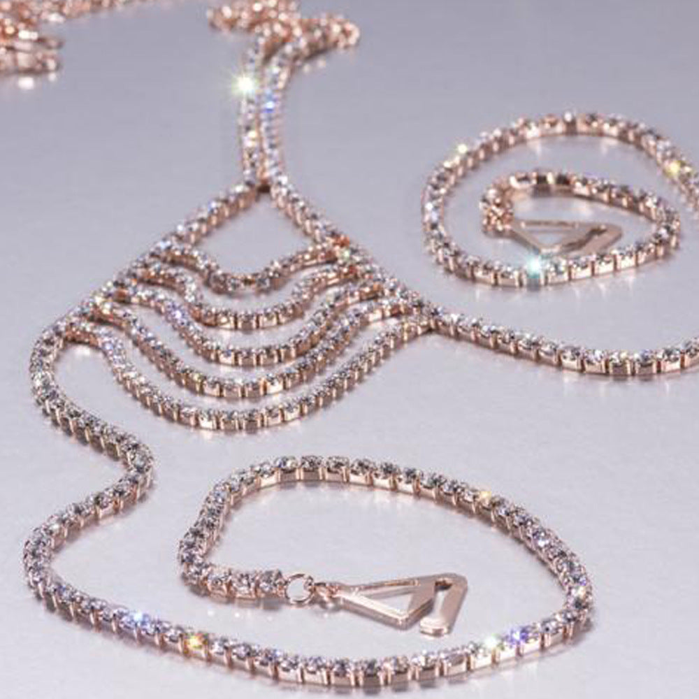 Women's Simple Multi-layer Crystal Back Chain Full Diamond Body Chain