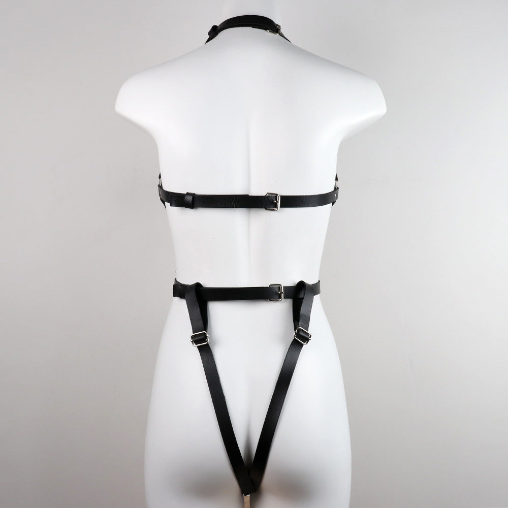 Adjustable One-piece Leather Underwear Nightclub Clothing