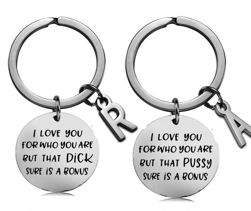 Couple Christmas Valentine's Day Gift Keychain 26 Letters