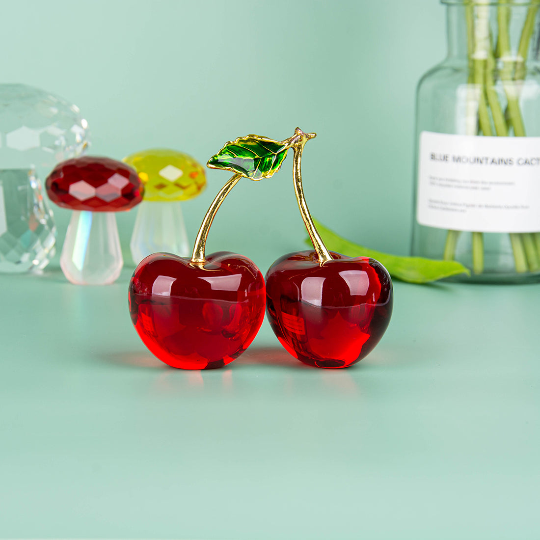 Crystal Ornaments Simulation Decorative Fruit Cherries