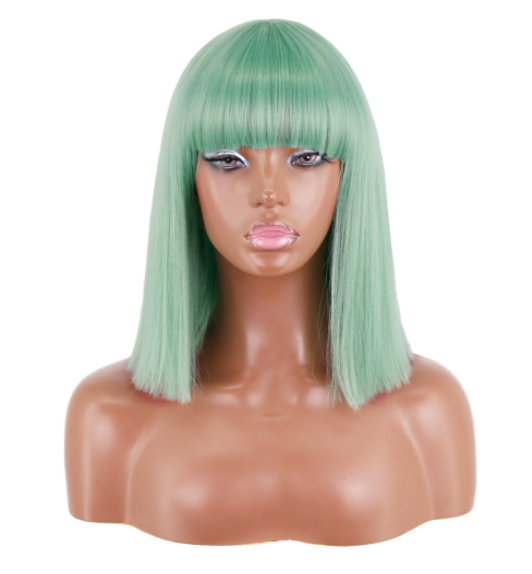 Wig Headgear With Bangs And Shoulders And Clavicle
