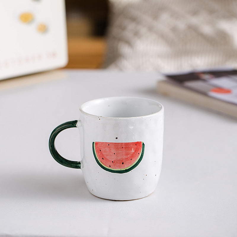 Hand Painted Fruit Ceramic Cup High Temperature Creative Simple