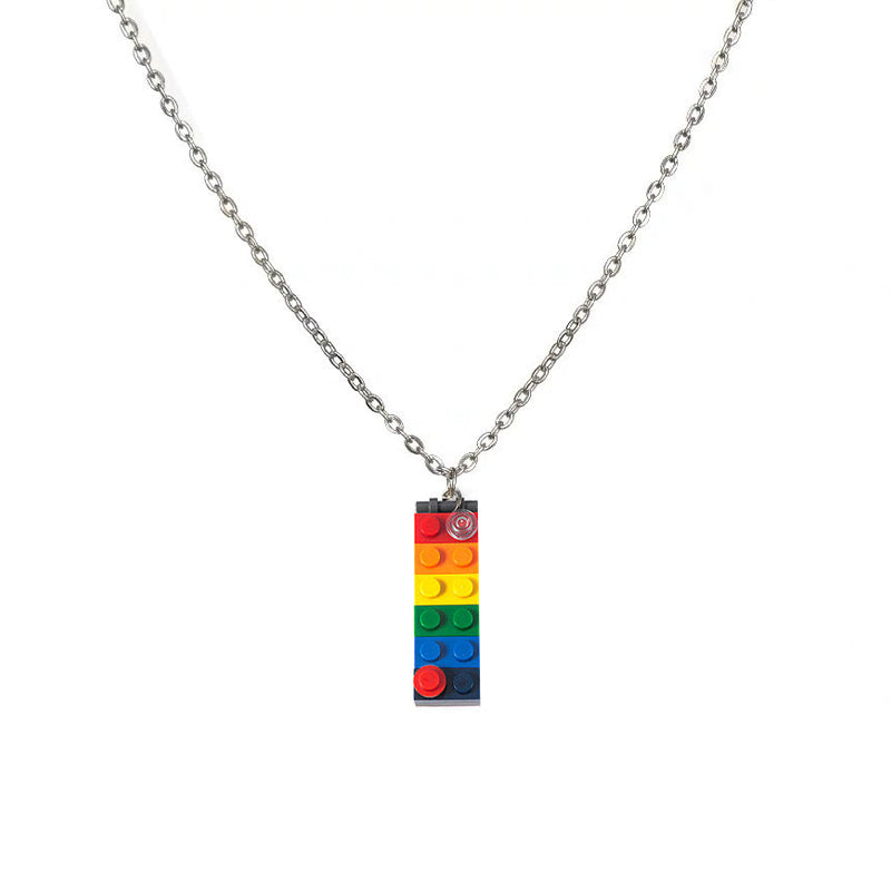 Hip Hop Street Rainbow Pendant Necklace