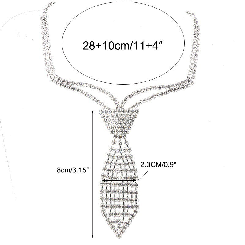 Popular Choker Tie Necklace Rhinestone Claw Chain Jewelry