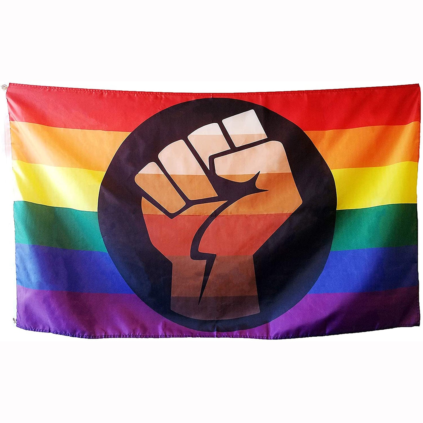 Gay Protest Flag Fist Rainbow Polyester