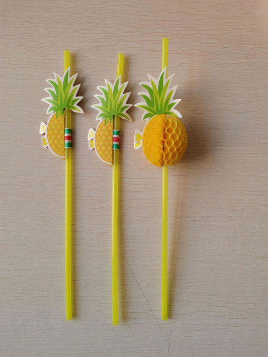 Creative Pineapple Shape Artistic Straw Pp Material