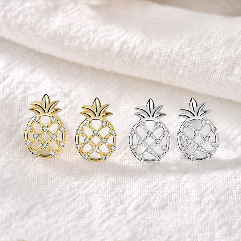 Sterling silver pineapple earrings