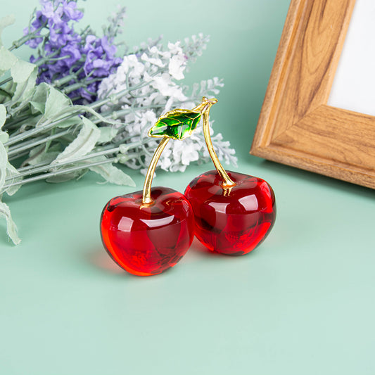 Crystal Ornaments Simulation Decorative Fruit Cherries