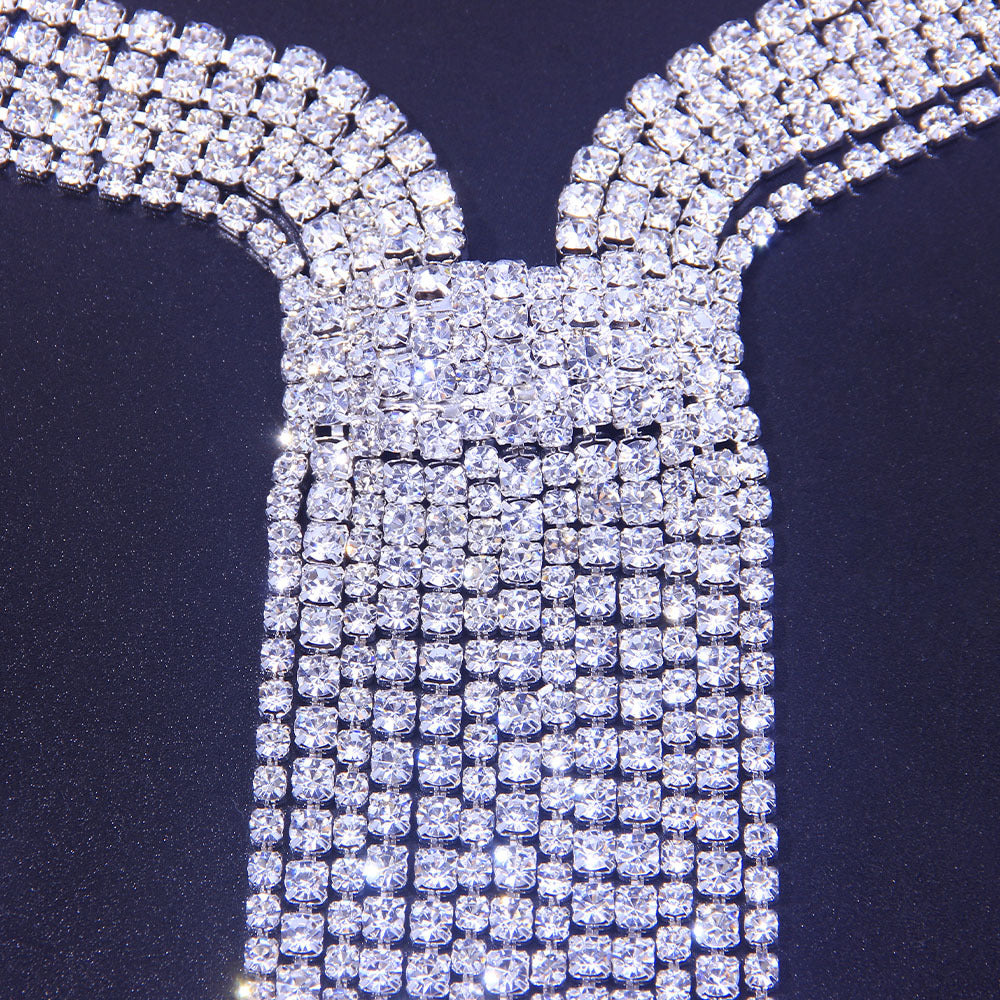 Light Luxury Drill Tassel Collarbone Chain Necklace
