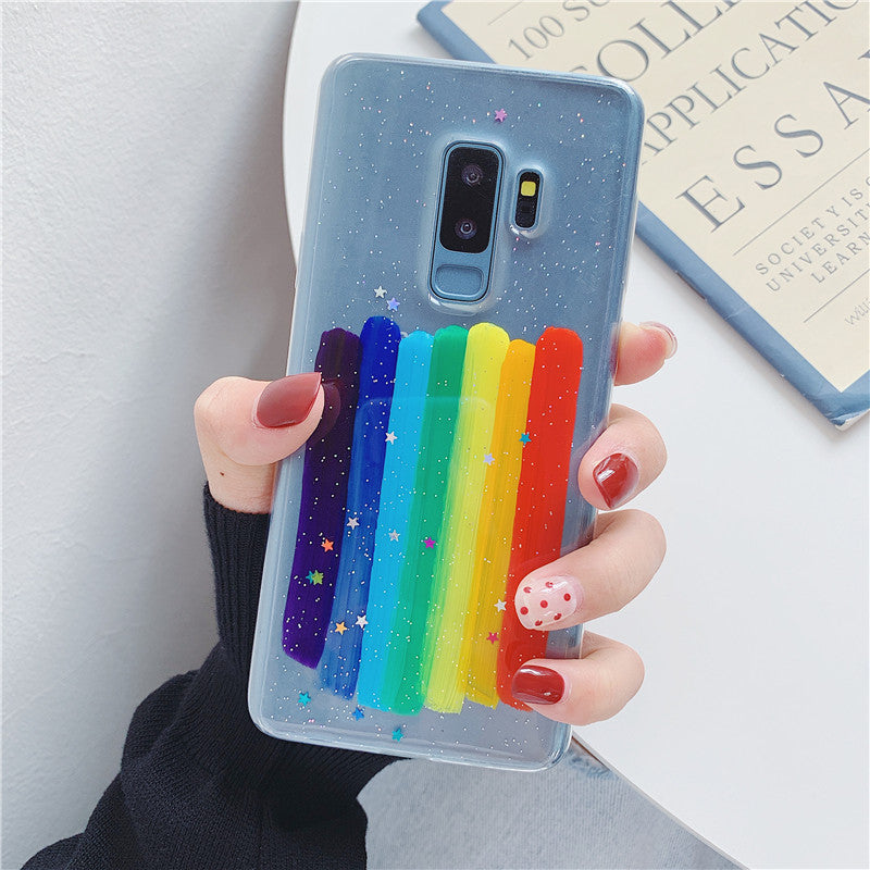 Glitter rainbow phone case