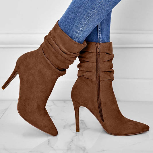 Pointed Toe Stiletto Ankle Boots