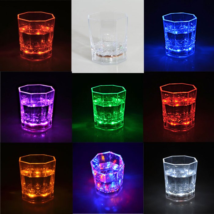 LED Automatic Flashing Cup,Sensor Light Up Mug Wine Beer Glass Whisky Shot Drink Glass Cup For Christmas Party Bar Club
