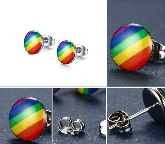 Rainbow stud earrings