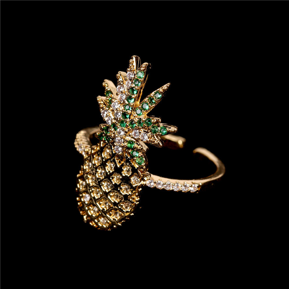 Crystal Pave Pineapple Ring
