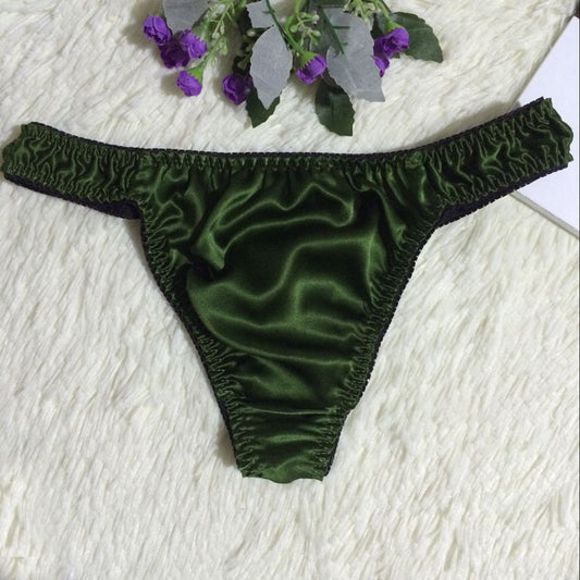 Sexy thong silk couple breathable panties