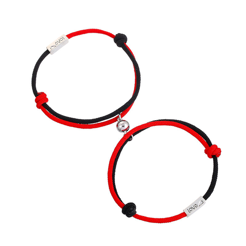 Two-tone Milanese rope couple bracelet