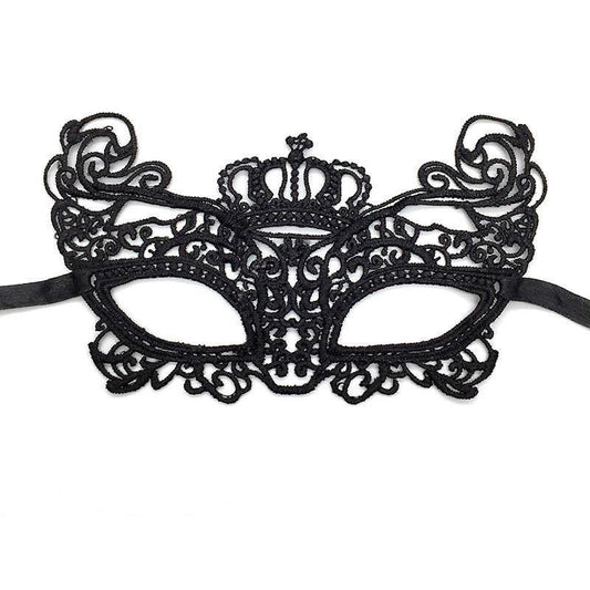 Black Lace Crown Masquerade Mask