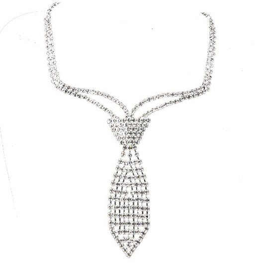 Popular Choker Tie Necklace Rhinestone Claw Chain Jewelry