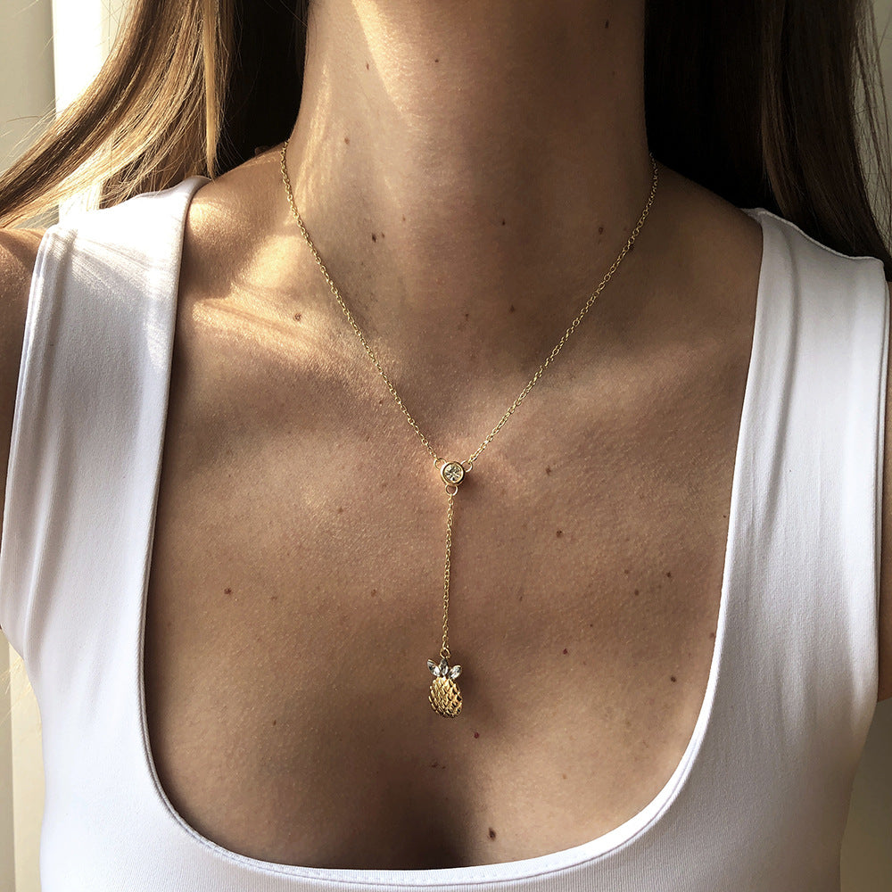 Sweet Pineapple Y-Chain Necklace