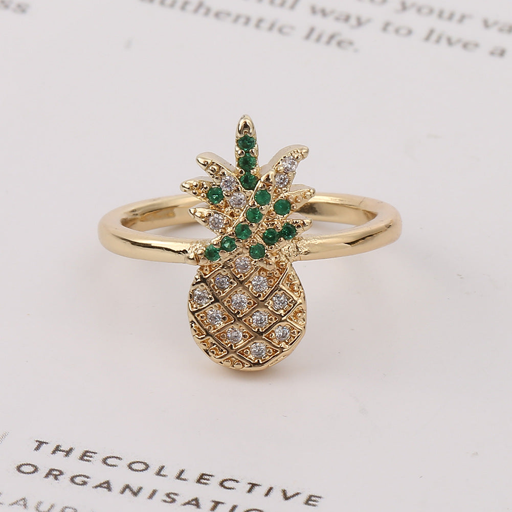 Sweet And Fashionable New Bracelet Copper Fruit Pineapple  Ring
