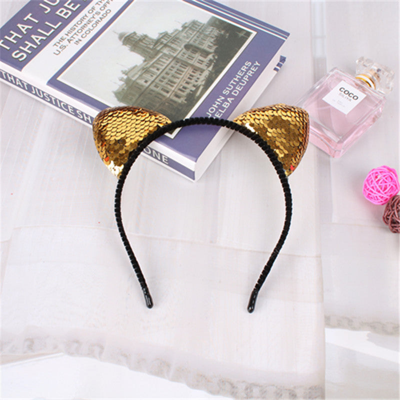 Fashion Hair Accessories Sequined Cat Ear Headband Children's Hair Accessories
