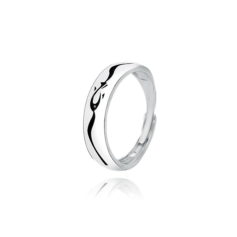 Cat And Fish Couple Ring In Sterling Silver With Accessories