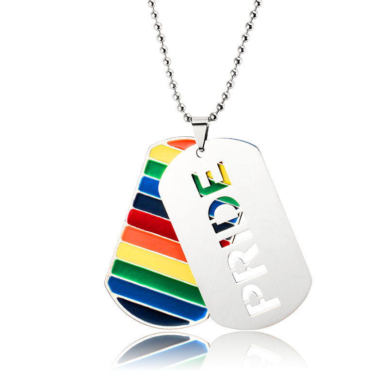 LGBT Pride Love Rainbow Double Layer Pendant Necklace