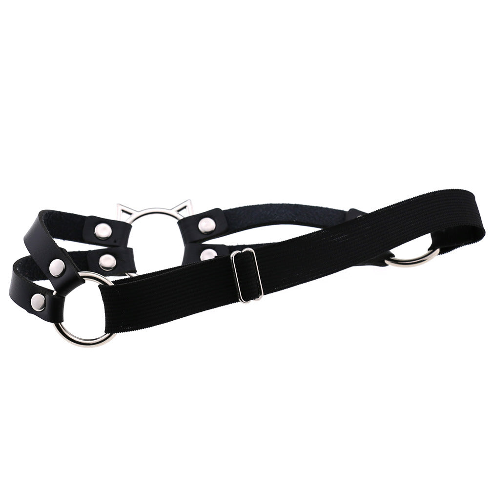 Kitten PU Leather Garter Belt
