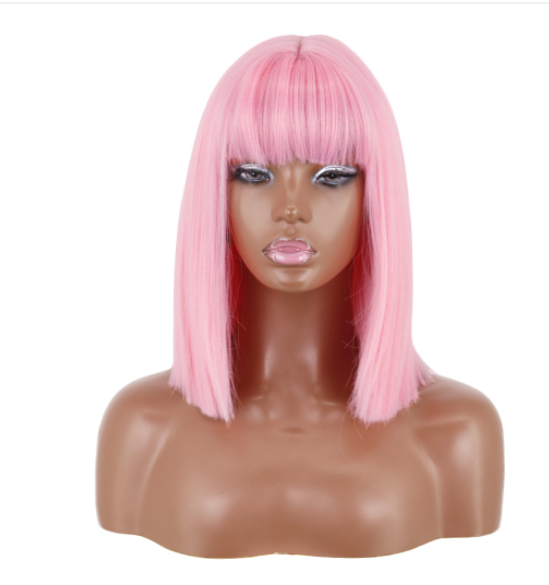 Wig Headgear With Bangs And Shoulders And Clavicle