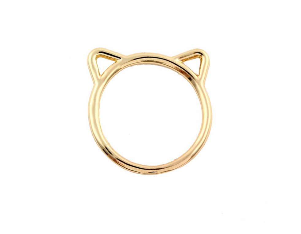 Ms. Cat Ring Ring Ring Green Alloy Plating Kitten Ring Ring