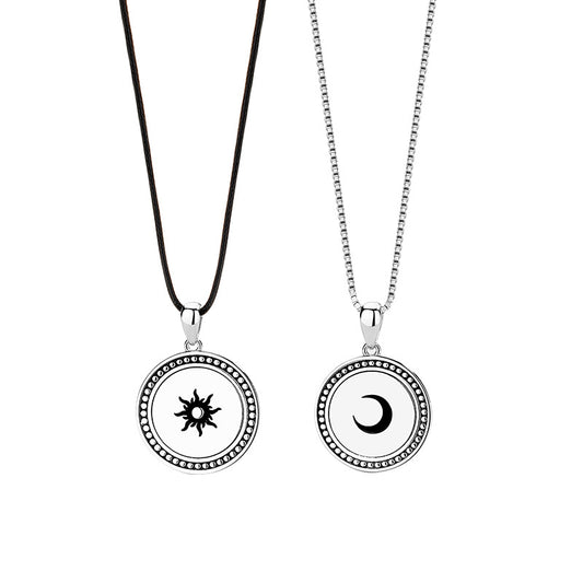 Couple Necklace A Pair Of Round Brand Pendants Necklace