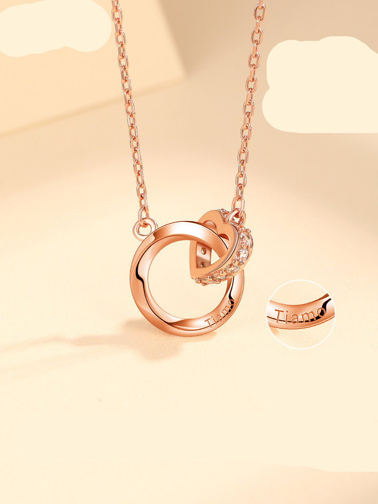 999 Sterling Silver Mobius Ring Necklace Female Silver 520 Valentine's Day Gift For Girlfriend