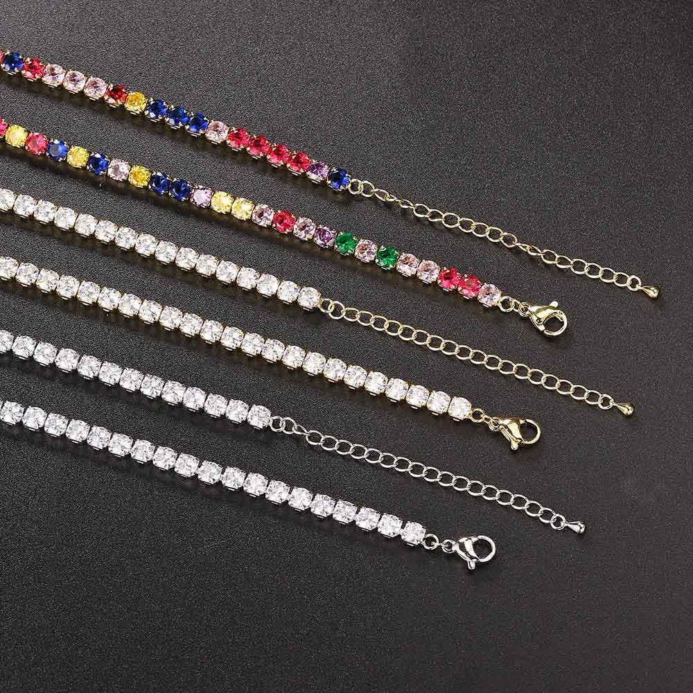 European And American Popular Hip-hop Zircon Tennis Chains For Men And Women