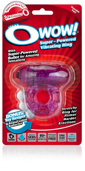 O Wow Vibrating Cock Ring Assorted Color
