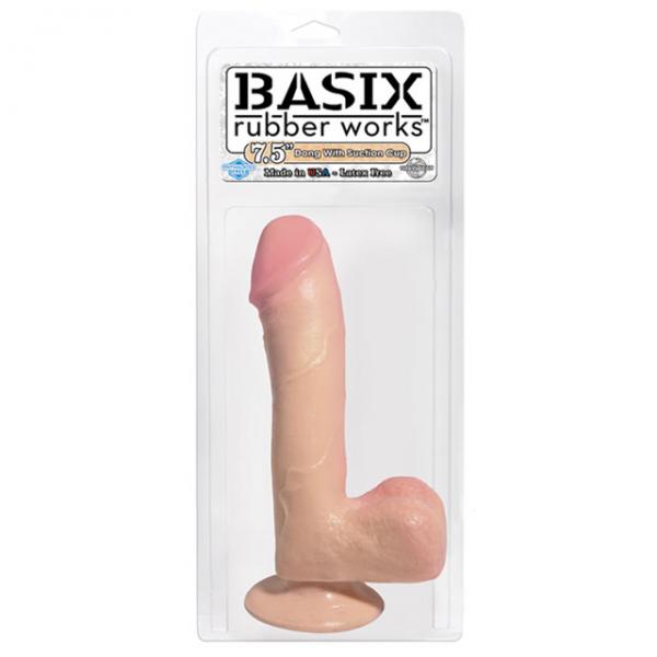 Basix Rubber Works 7.5in. Dong Suction Cup Beige